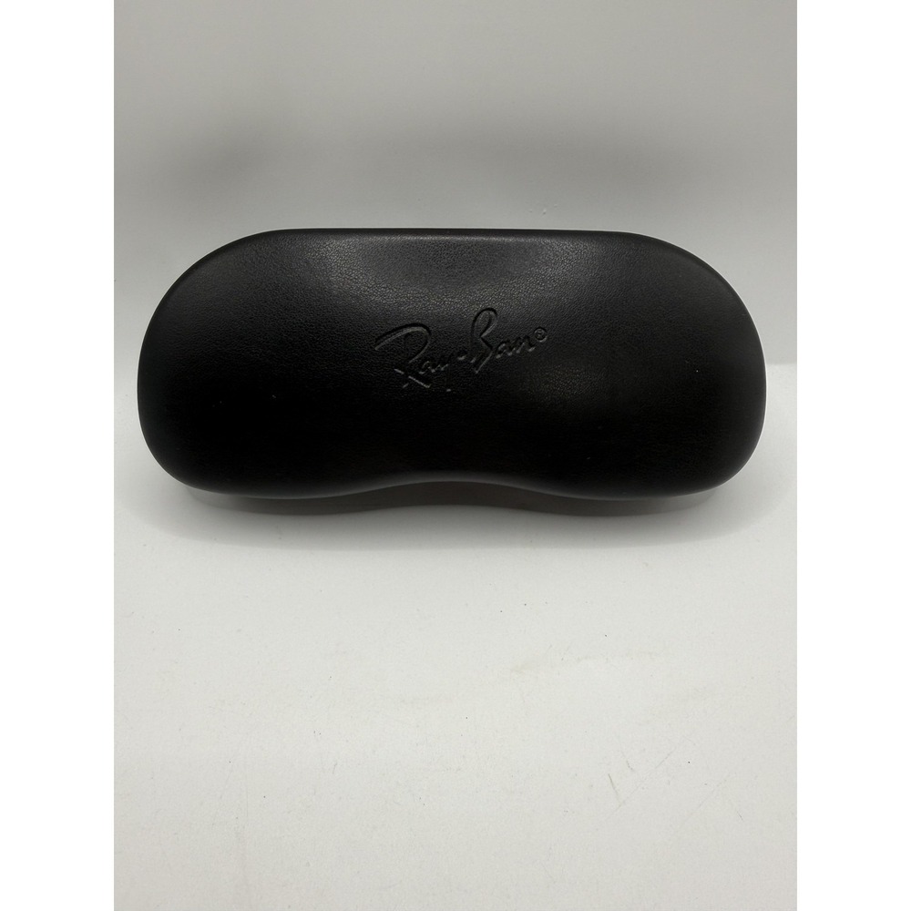 Ray-Ban Glasses Case Mens Black Hard Shell Compact With Cleaning Cloth Logo